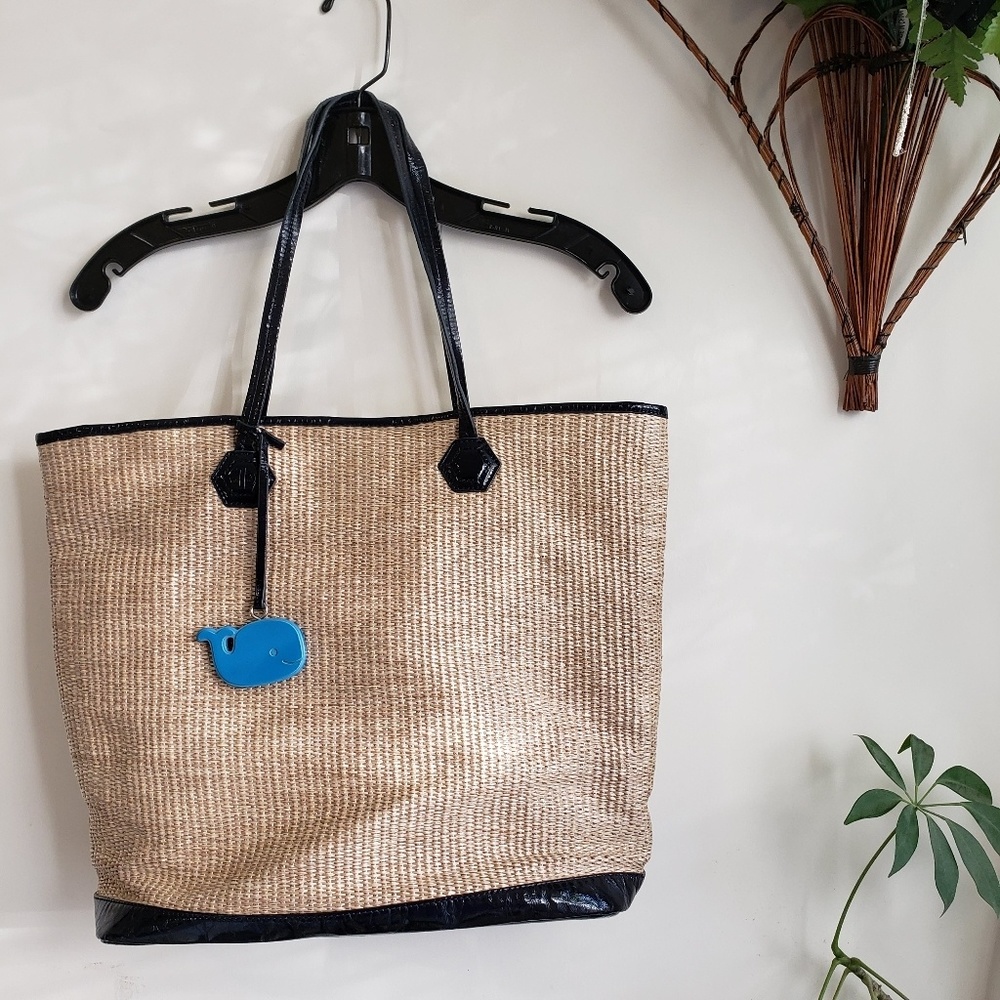 Rare! Vintage Jonathan Adler Duchess Straw Tote Bag Gem